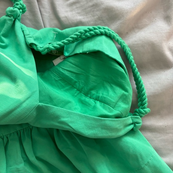 Lilly Pulitzer Green Babydoll Cord Open Back Top - Picture 2 of 6